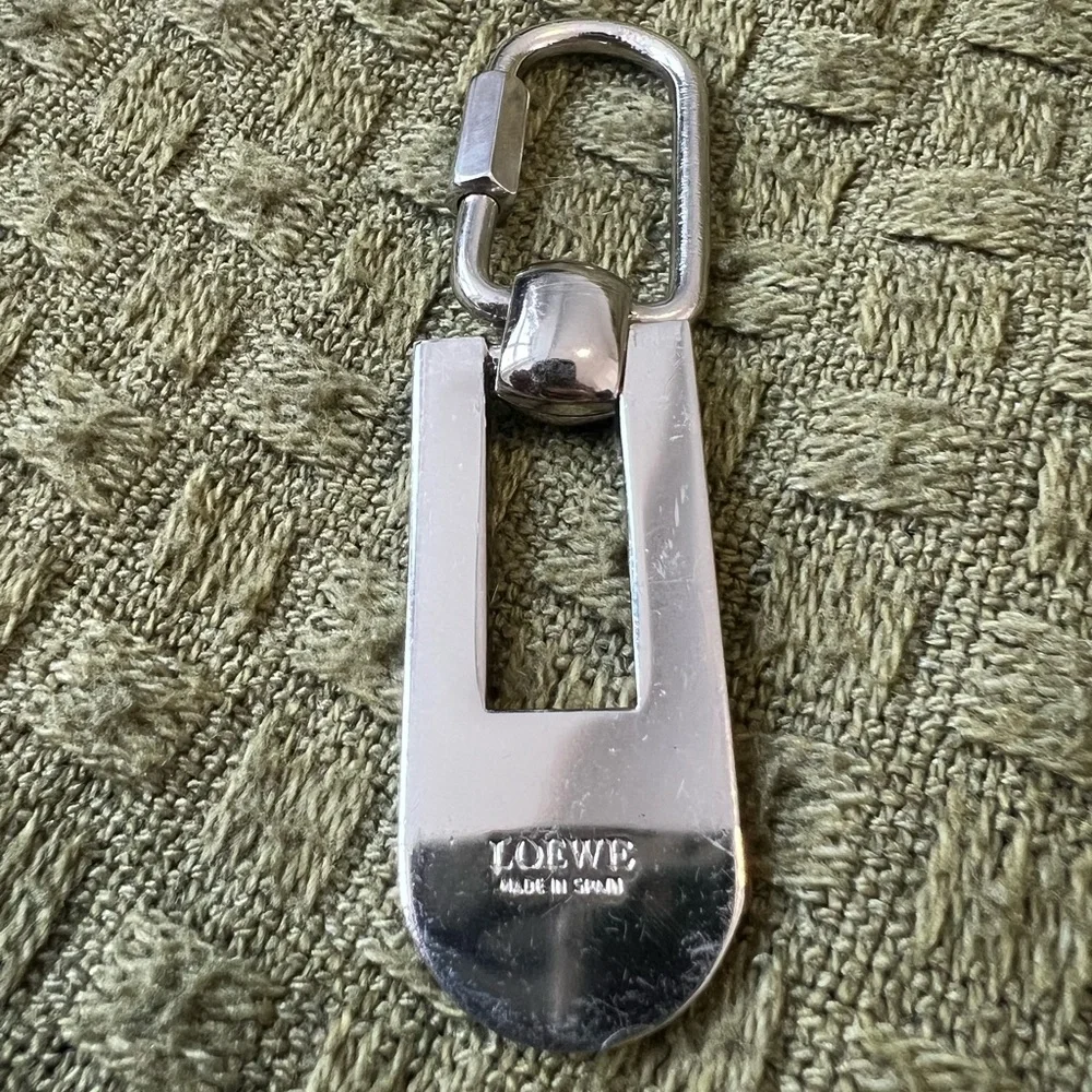 Loewe silver tone Anagram keychain